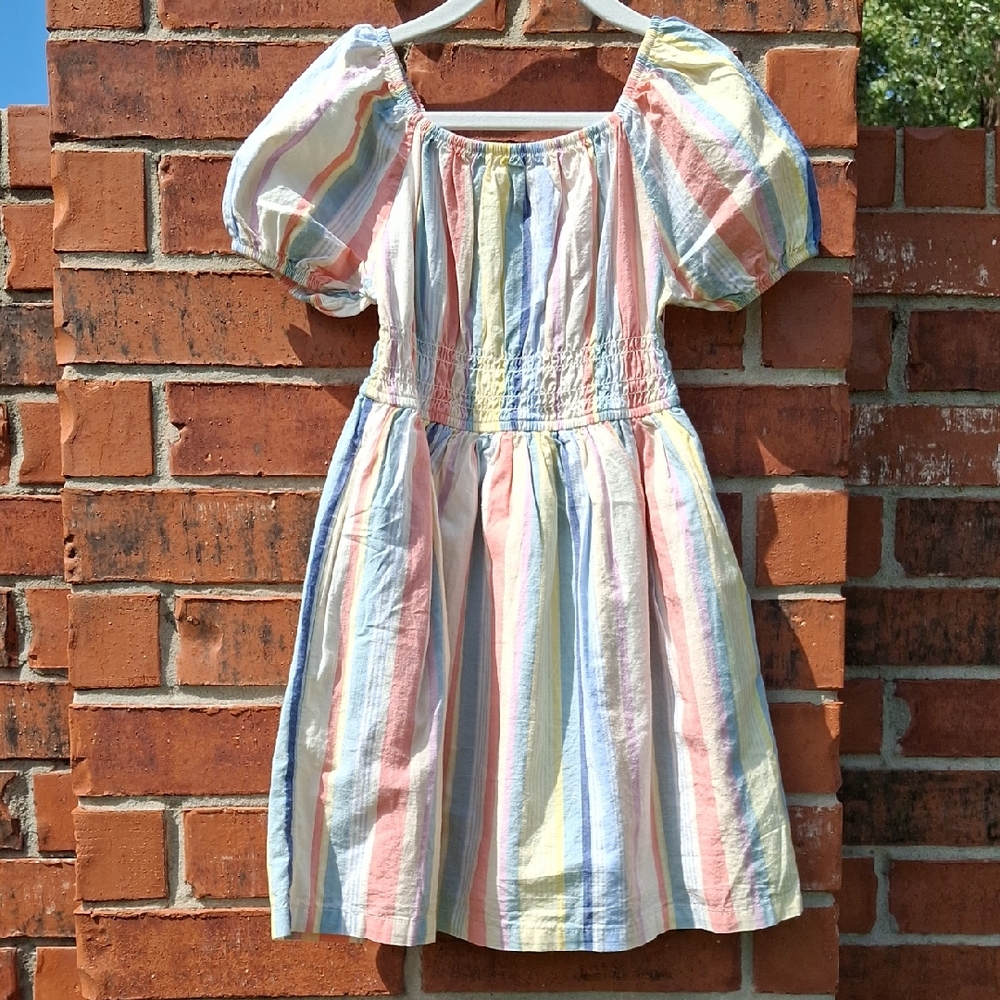 Wonder Nation Pastel Striped Kids Dress Size 4/5 NWT